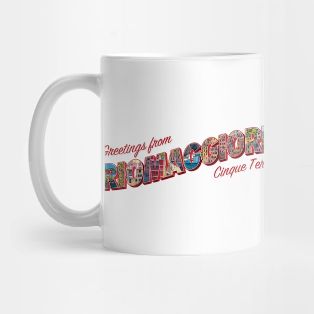 Greetings from Riomaggiore Cinque Terre vintage style retro souvenir by DesignerPropo